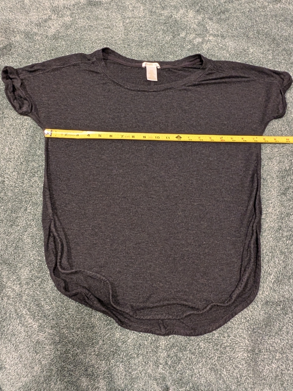 Women’s Charcoal Gray Oversized Scoop Neck Dolman Tunic Tee Small Matty M